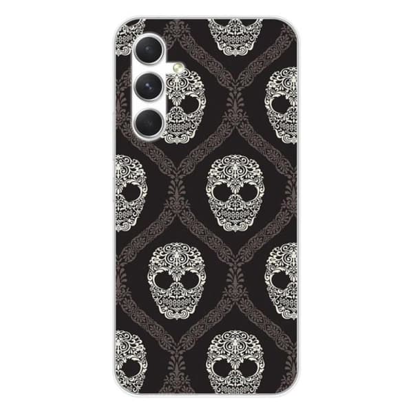 Tryckt silikonfodral som är kompatibelt med Samsung Galaxy A54 5G Floral skalle