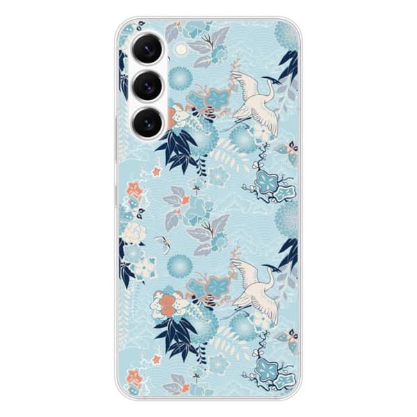 Silkonskal med tryck - 1001 skal - Samsung Galaxy S23 - Kimono-mönster - Optimal skydd - Halvstyv