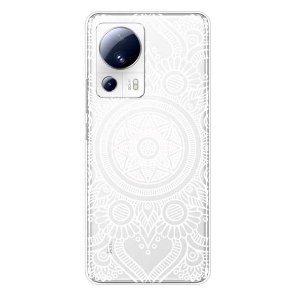 Tryckt silikonfodral - 1001 fodral - Xiaomi 13 Lite - Vit mandala - Optimal skydd - TPU Gel