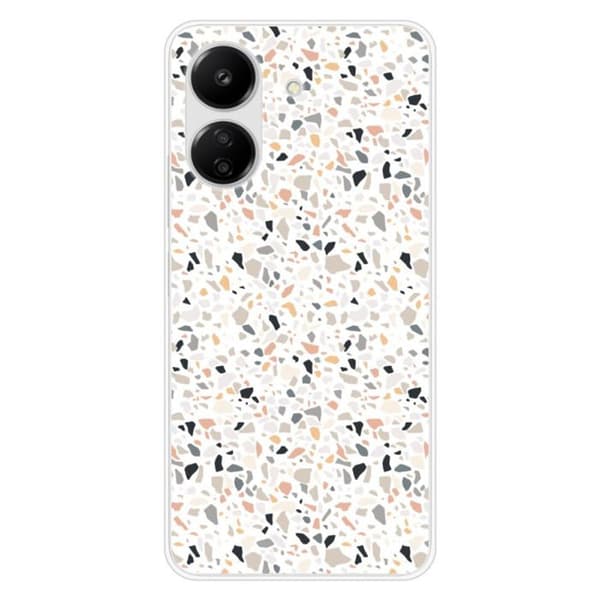Tryckt silikonfodral som är kompatibelt med Xiaomi Redmi 13C 4G Terrazzo färg