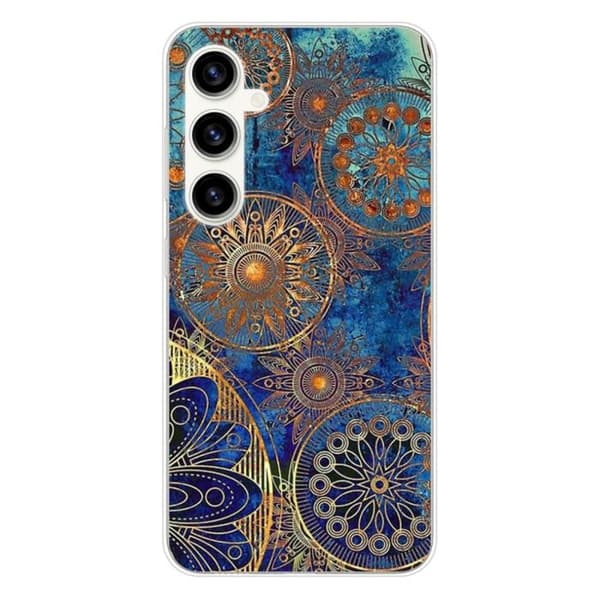 Siliconfodral med tryck - 1001 fodral - Samsung Galaxy S23 FE - Blå mandala - Optimal skydd - TPU gel