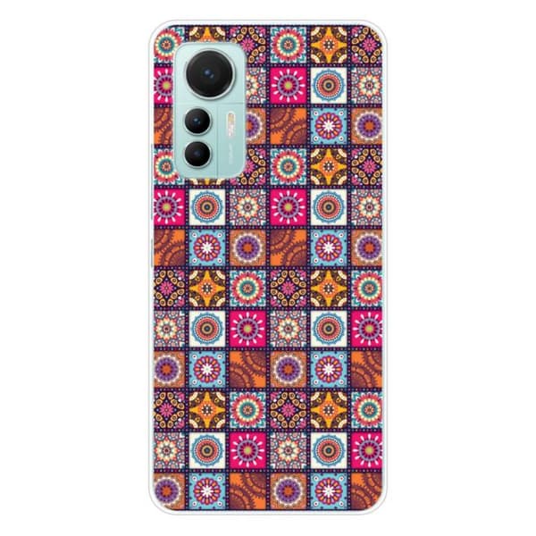 Siliconfodral med tryck - 1001 fodral - Xiaomi Mi 12 Lite - Patchwork Mandala - Flerfärgad - Semihård