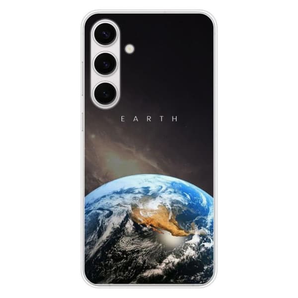 Tryckt silikonfodral som är kompatibelt med Samsung Galaxy S24 FE Earth