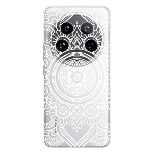 Siliconformad skal - 1001 skal - Xiaomi 14 Ultra - Vit mandala - Optimal skydd - Halvstyv