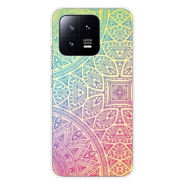 Siliconfodral med tryck - 1001 fodral - Xiaomi 13 - Pastell Mandala - Optimal skydd - Semi-rigid