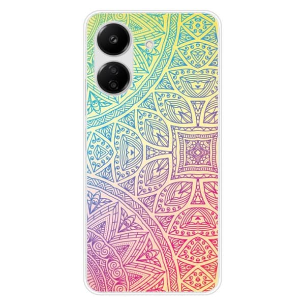 Tryckt silikonfodral som är kompatibelt med Xiaomi Redmi 13C 4G Mandala Pastell