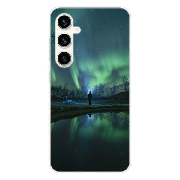 Tryckt silikonfodral som är kompatibelt med Samsung Galaxy S23 FE Northern Lights