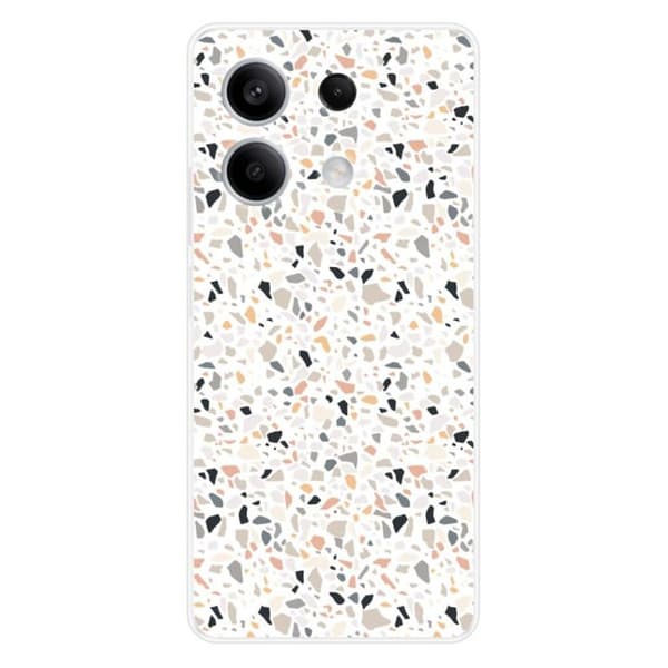 Tryckt silikonfodral som är kompatibelt med Xiaomi Redmi Note 13 5G Terrazzo färg
