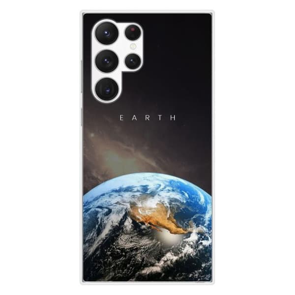 Tryckt silikonfodral som är kompatibelt med Samsung Galaxy S23 Ultra Earth