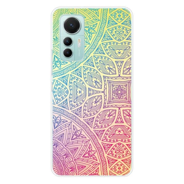 Tryckt silikonfodral som är kompatibelt med Xiaomi Mi 12 Lite Mandala Pastell