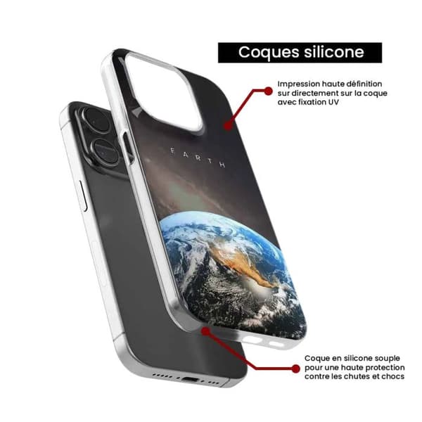 Tryckt silikonfodral som är kompatibelt med Samsung Galaxy M55 5G Earth
