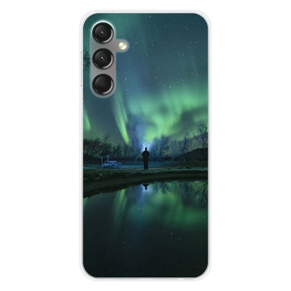 Tryckt silikonfodral som är kompatibelt med Samsung Galaxy A24 4G Northern Lights