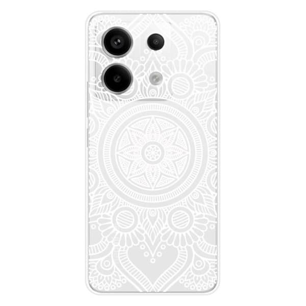 Tryckt silikonfodral som är kompatibelt med Xiaomi Redmi Note 13 Pro 5G Mandala vit