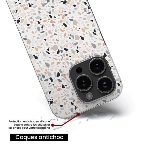 Tryckt silikonfodral som är kompatibelt med Xiaomi Redmi Note 13 Pro 5G Terrazzo färg