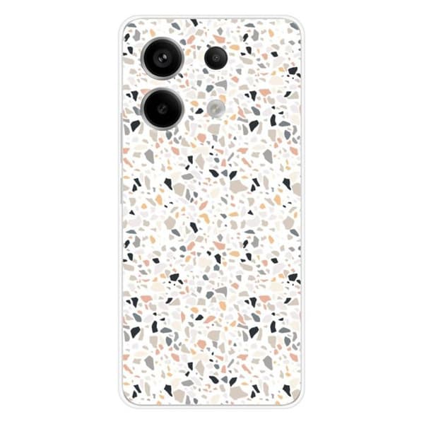 Tryckt silikonfodral som är kompatibelt med Xiaomi Redmi Note 13 Pro 5G Terrazzo färg
