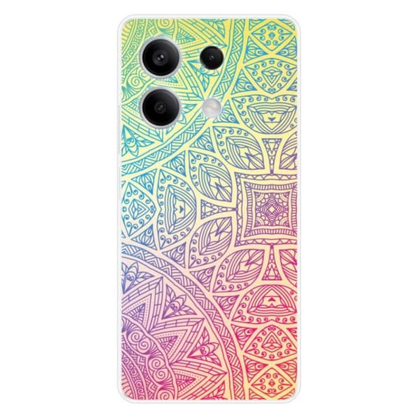Tryckt silikonfodral som är kompatibelt med Xiaomi Redmi Note 13 5G Mandala Pastell