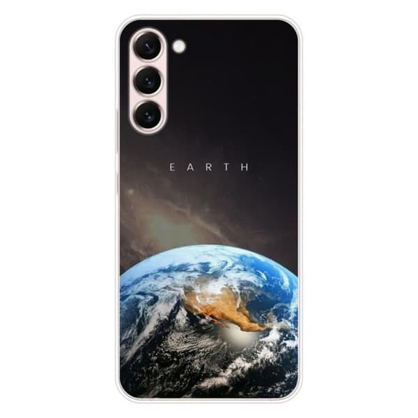 Tryckt silikonfodral som är kompatibelt med Samsung Galaxy S23 Plus Earth