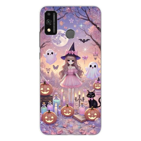 Siliconefodral med tryck - Huawei - Honor 9X Lite - Flerfärgad - Mangalloween-mönster - Semihård
