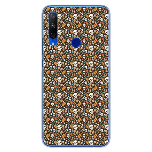 Tryckt silikonfodral som är kompatibelt med Huawei Honor 9X HA Skeleton Rhythms