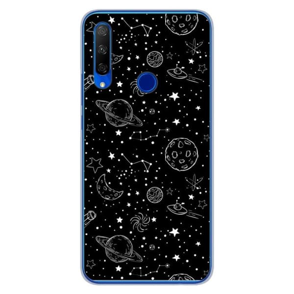 Tryckt silikonfodral som är kompatibelt med Huawei Honor 9X Galaxy draw