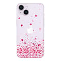 Miniatyrbild 1 av 6: Tryckt silikonfodral som är kompatibelt med Apple iPhone 15 Pink Heart Confetti