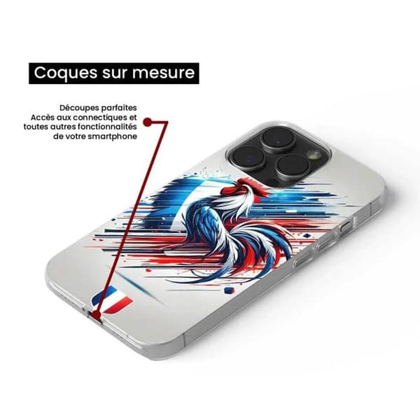 Tryckt silikonfodral som är kompatibelt med Huawei P30 French Rooster