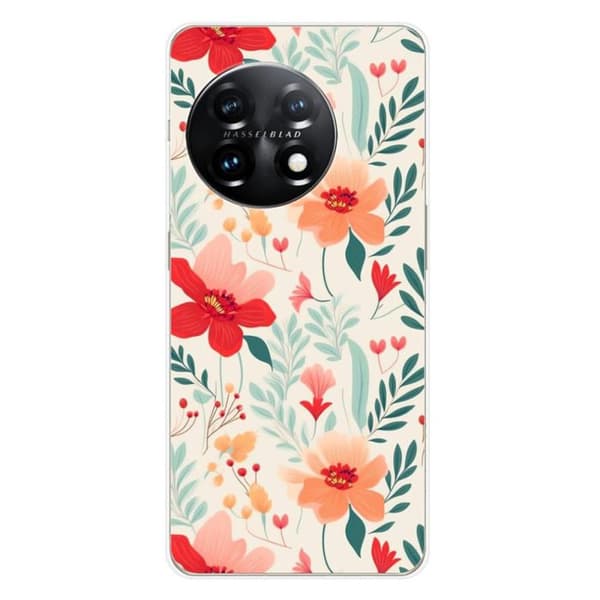 Tryckt silikonfodral som är kompatibelt med OnePlus 11 5G Flower wall