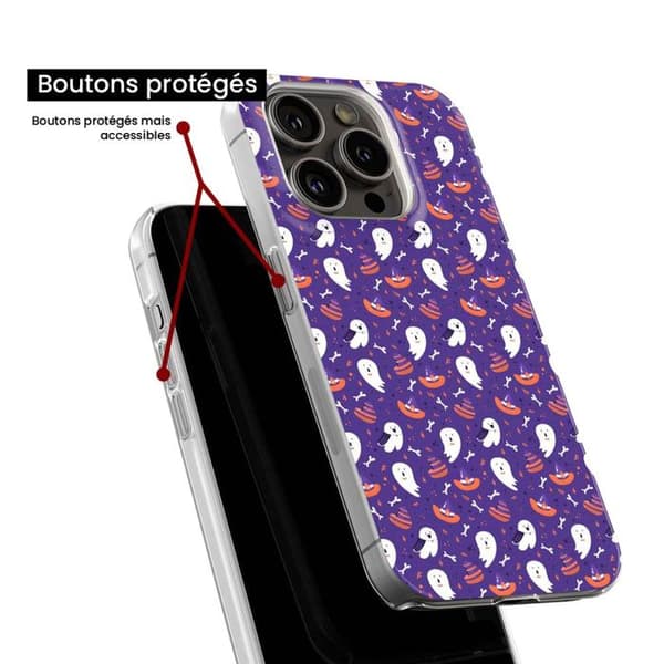 Tryckt silikonfodral som är kompatibelt med Apple iPhone 8 Plus HA Round of Ghosts