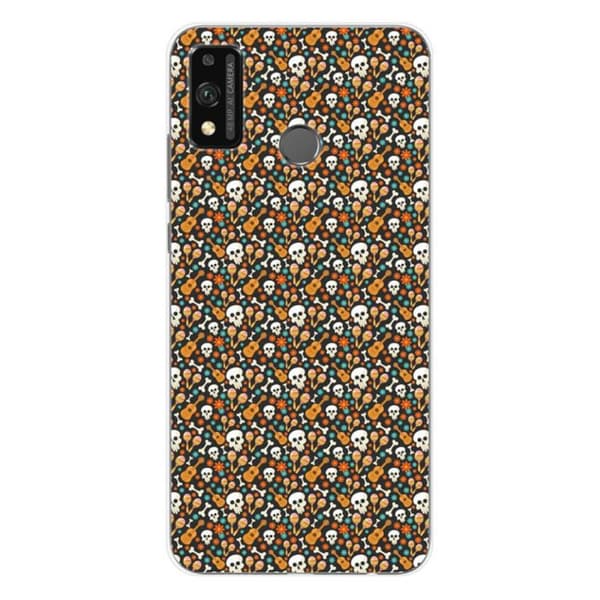 Silicone-skal med tryck - Huawei - Honor 9X Lite - Flerfärgad - Skelettmotiv - Optimal skydd