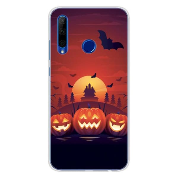 Tryckt silikonfodral som är kompatibelt med Huawei Honor 20 Lite HA Cursed Twilight