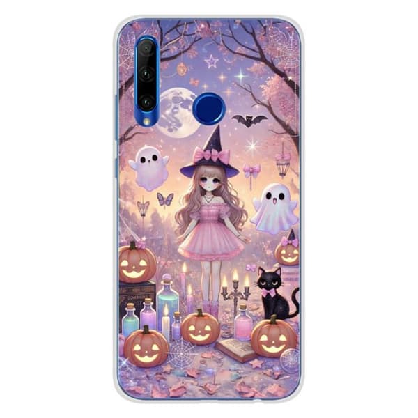 Siliconfodral med tryck - Huawei - Honor 20 Lite - Flerfärgad - Mangalloween-mönster - Optimal skydd