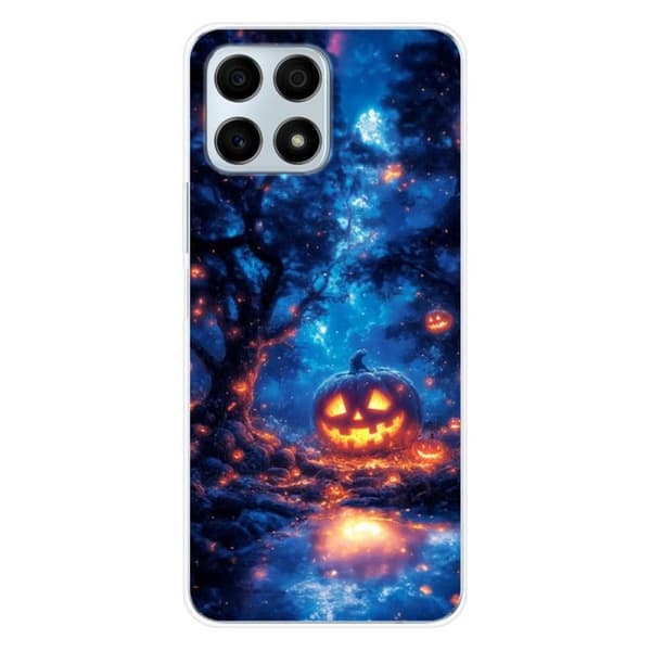 Tryckt silikonfodral kompatibelt Huawei Honor X8A HA Pumpkin Forest