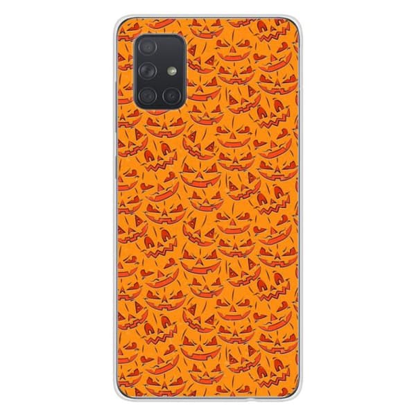 Tryckt silikonfodral som är kompatibelt med Samsung Galaxy A71 HA Pumpkins