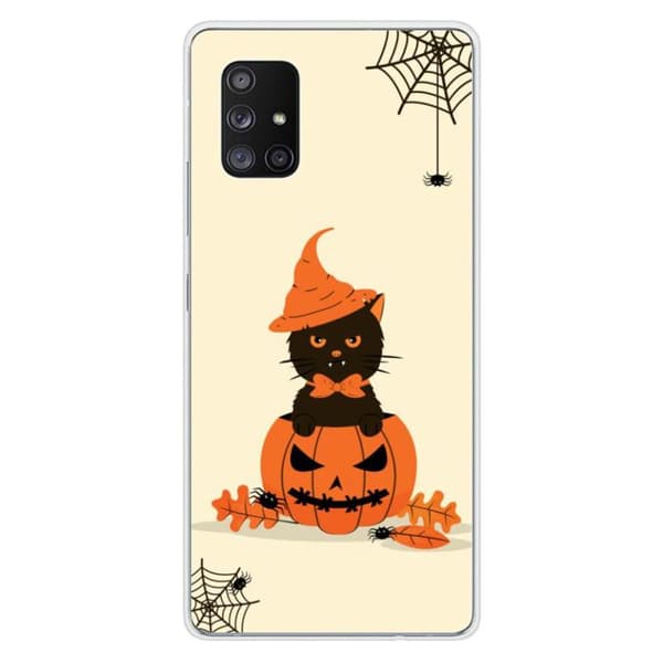 Siliconskal med tryck - 1001 skal - Galaxy A71 5G - Flerfärgad - Challoween-mönster - Semi-stiv