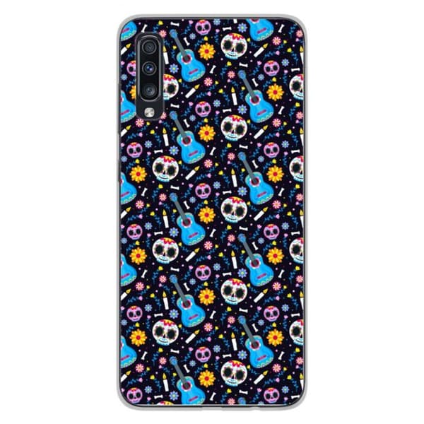 Tryckt silikonfodral kompatibelt Samsung Galaxy A70 HA Poco Loco