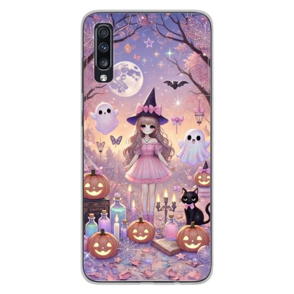 Silikonskal med tryck - 1001 skal - Galaxy A70 - Flerfärgad - Mangalloween-mönster - Optimal skydd