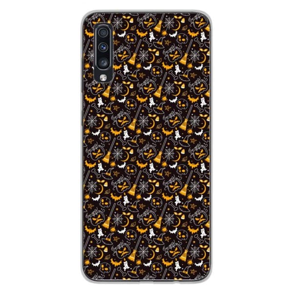 Siliconhölje med tryck - 1001 höljen - Galaxy A70 - Flerfärgad - Halloween - Optimal skydd