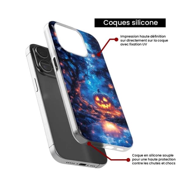 Tryckt silikonfodral som är kompatibelt med Samsung Galaxy A3 2017 HA Pumpkin Forest