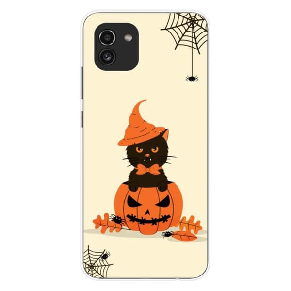 Siliconehölje med tryck - 1001 höljen - Galaxy A03 - Flerfärgad - Halloween-mönster - Semi-hård