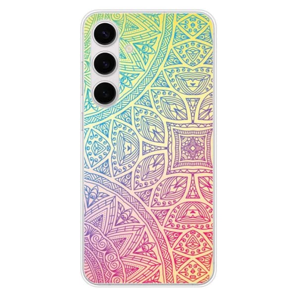 Tryckt silikonfodral som är kompatibelt med Samsung Galaxy S24 FE Mandala Pastell