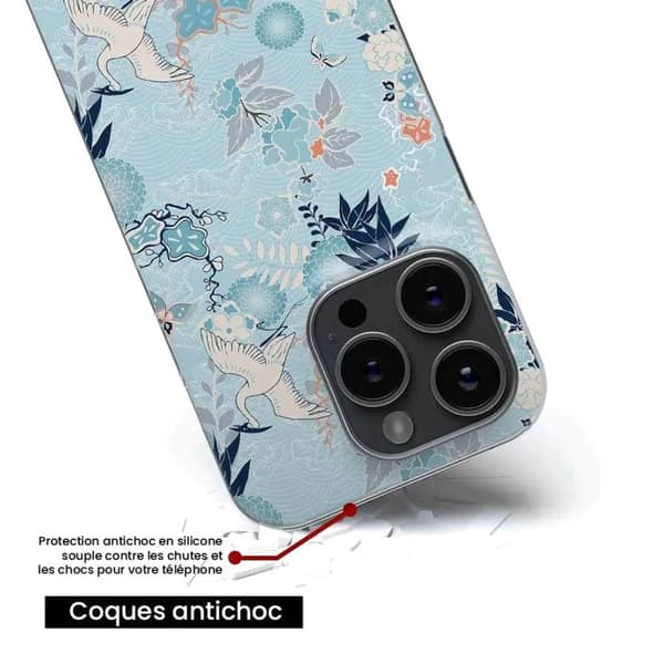 Tryckt silikonfodral som är kompatibelt med Samsung Galaxy S22 Plus Kimono