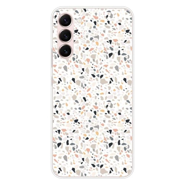 Tryckt silikonfodral som är kompatibelt med Samsung Galaxy S23 Plus Terrazzo färg