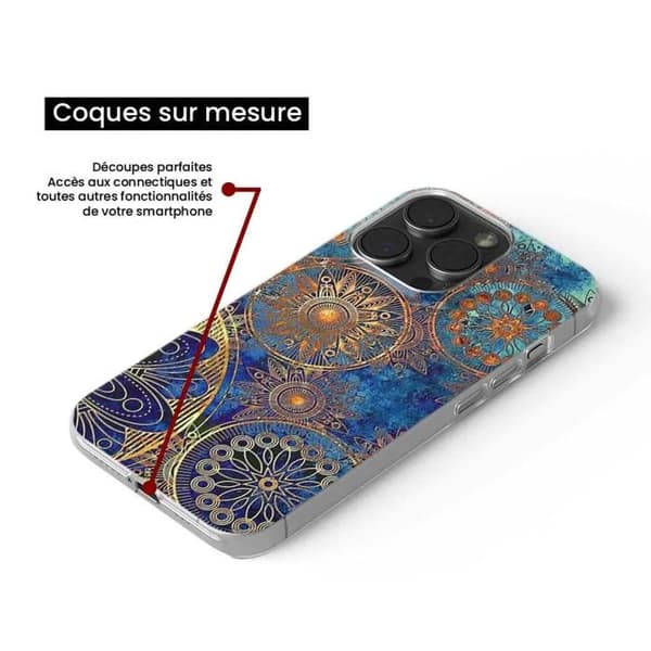 Siliconfodral med tryck - 1001 fodral - Xiaomi 14 Ultra - Blå mandala - Optimalt skydd - Semihård