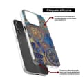 Miniatyrbild 4 av 6: Siliconfodral med tryck - 1001 fodral - Xiaomi 14 Ultra - Blå mandala - Optimalt skydd - Semihård