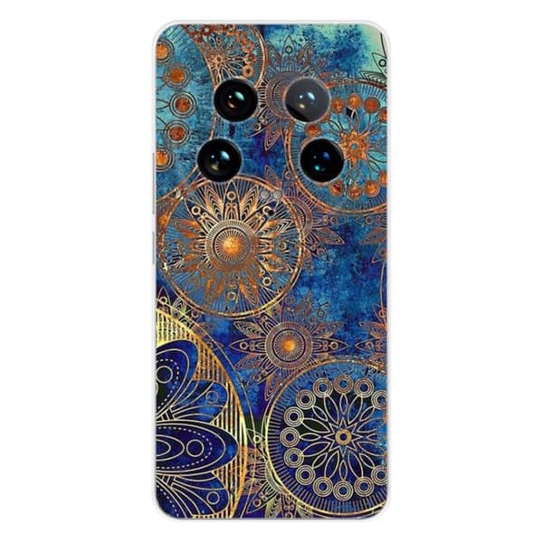 Siliconfodral med tryck - 1001 fodral - Xiaomi 14 Ultra - Blå mandala - Optimalt skydd - Semihård
