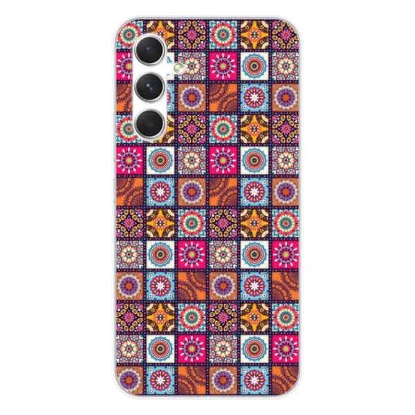 Siliconmobilskal - 1001 skal - Samsung Galaxy A54 5G - Patchwork Mandala - Transparent - Semihård