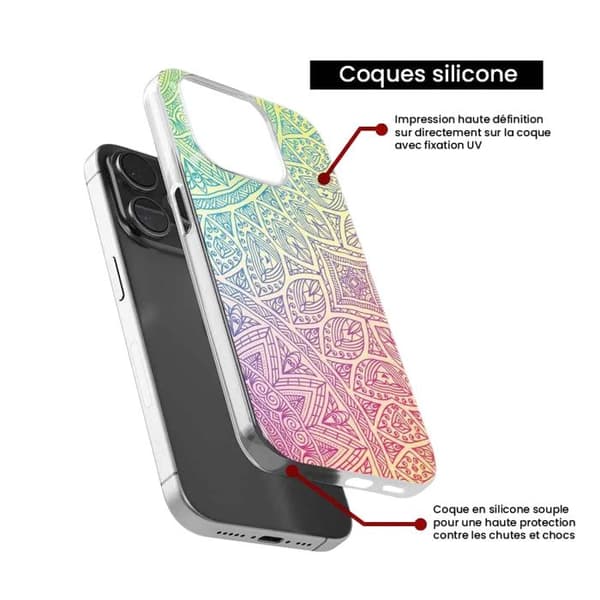 Siliconefodral med tryck - 1001 fodral - Xiaomi 13 Lite - Mandala Pastell - Optimal skydd - Semi-fast