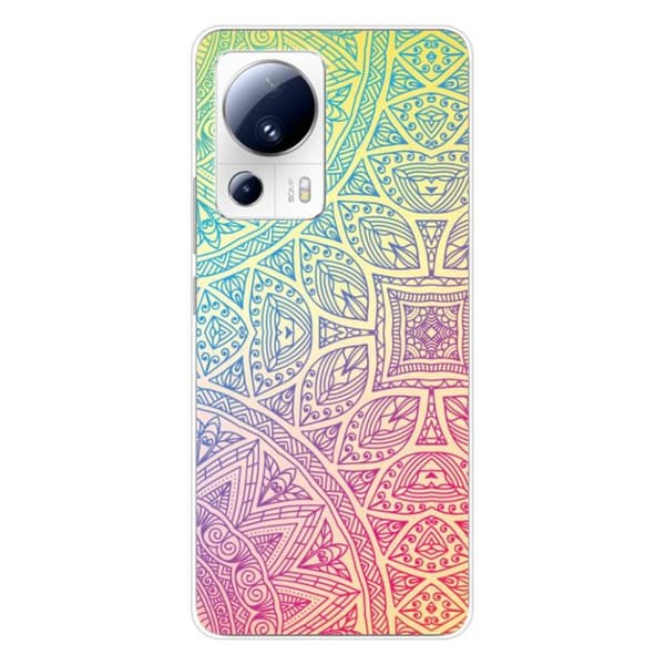 Siliconefodral med tryck - 1001 fodral - Xiaomi 13 Lite - Mandala Pastell - Optimal skydd - Semi-fast
