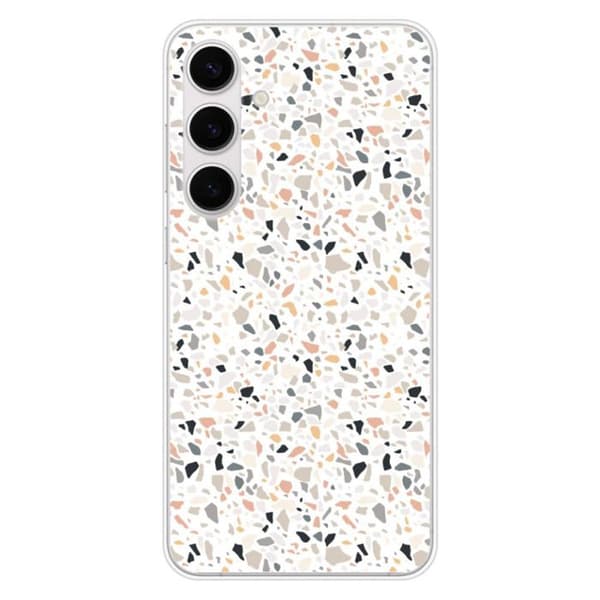 Tryckt silikonfodral som är kompatibelt med Samsung Galaxy S24 FE Terrazzo färg