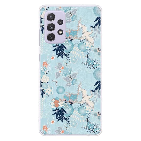 Tryckta silikonfodral - 1001 fodral - Samsung Galaxy A52 - Kimono-mönster - Optimal skydd - Halvstyv